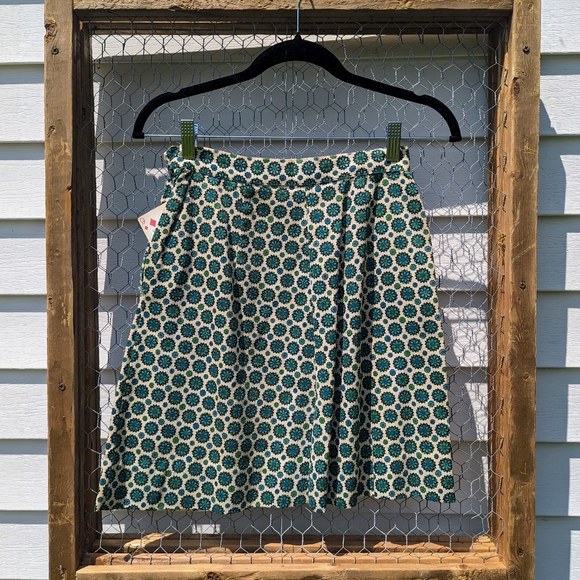 Vintage 60s Geometric Florals Mini Skirt Pockets 26" Waist Retro Boho VTG - Picture 4 of 4